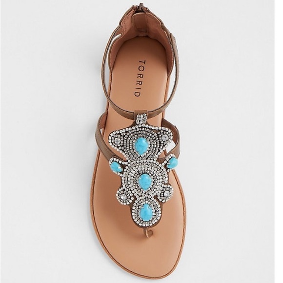 torrid Shoes - 12 🆕 Torrid Jeweled Rhinestone T-Strap Sandals